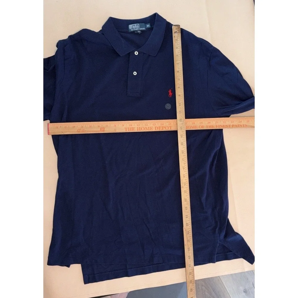 New Polo Ralph Lauren Long Sleeve Polo Shirt Mens XL Navy Blue Cotton